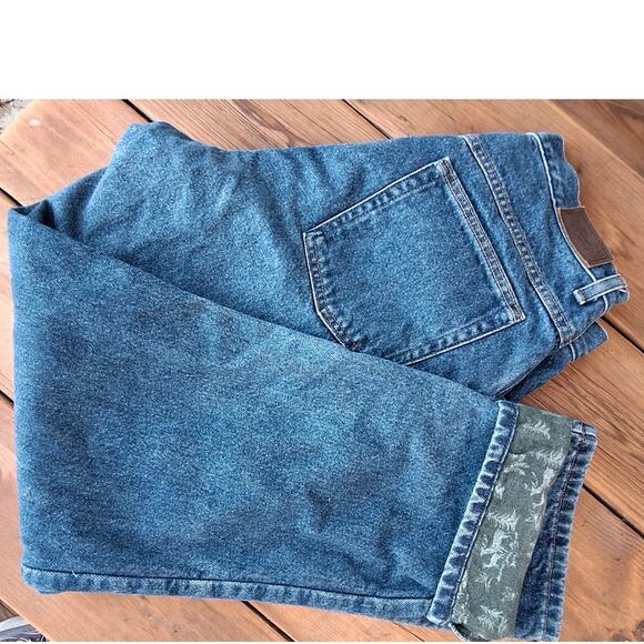 L.L. Bean Women Double L Fleece Lined Relaxed Fit Jeans Blue- Forest  Sz 14 x 29 - Picture 2 of 11